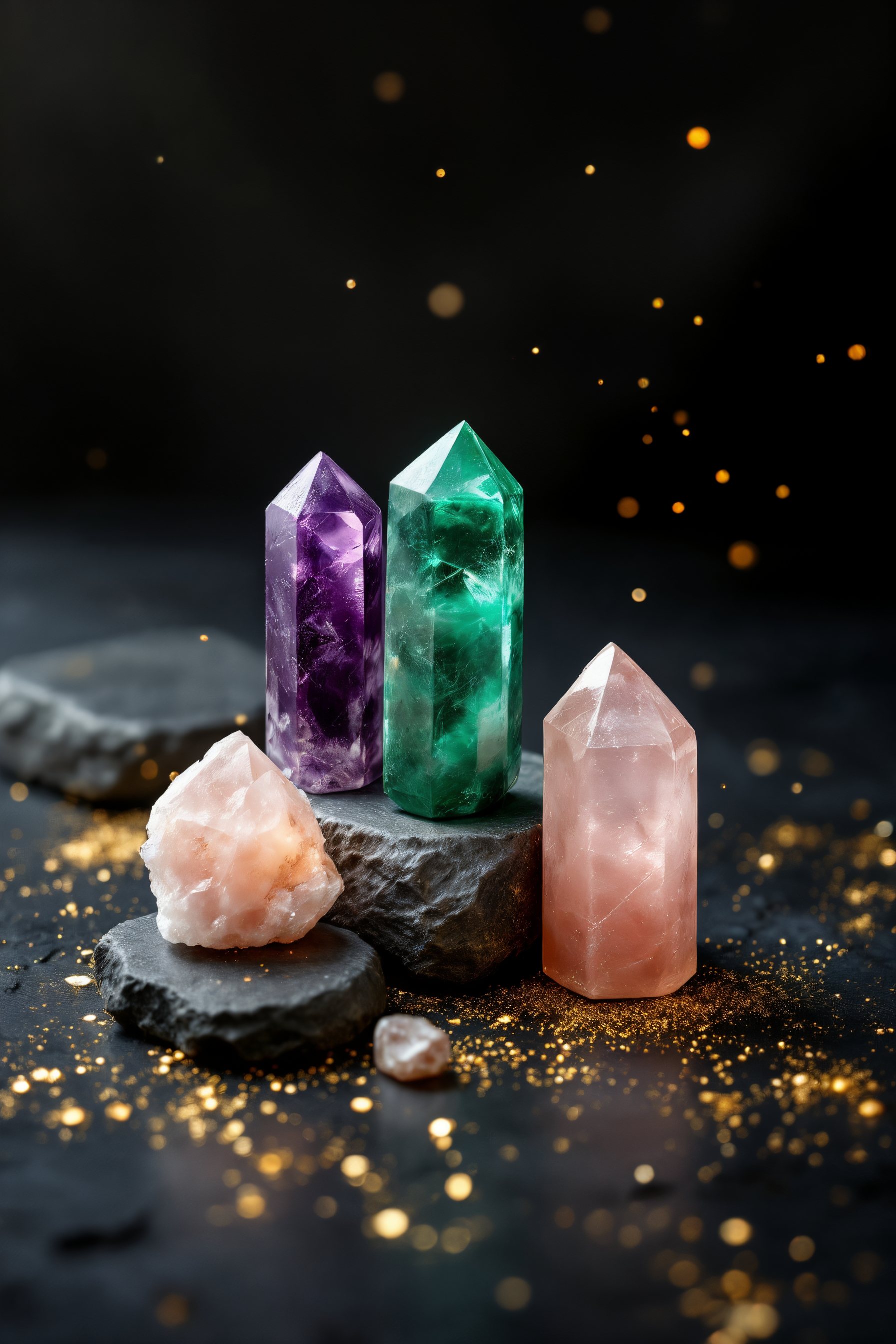 A luminous amethyst crystal